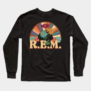 REM Flowers Name Personalized Gifts Retro Style Long Sleeve T-Shirt